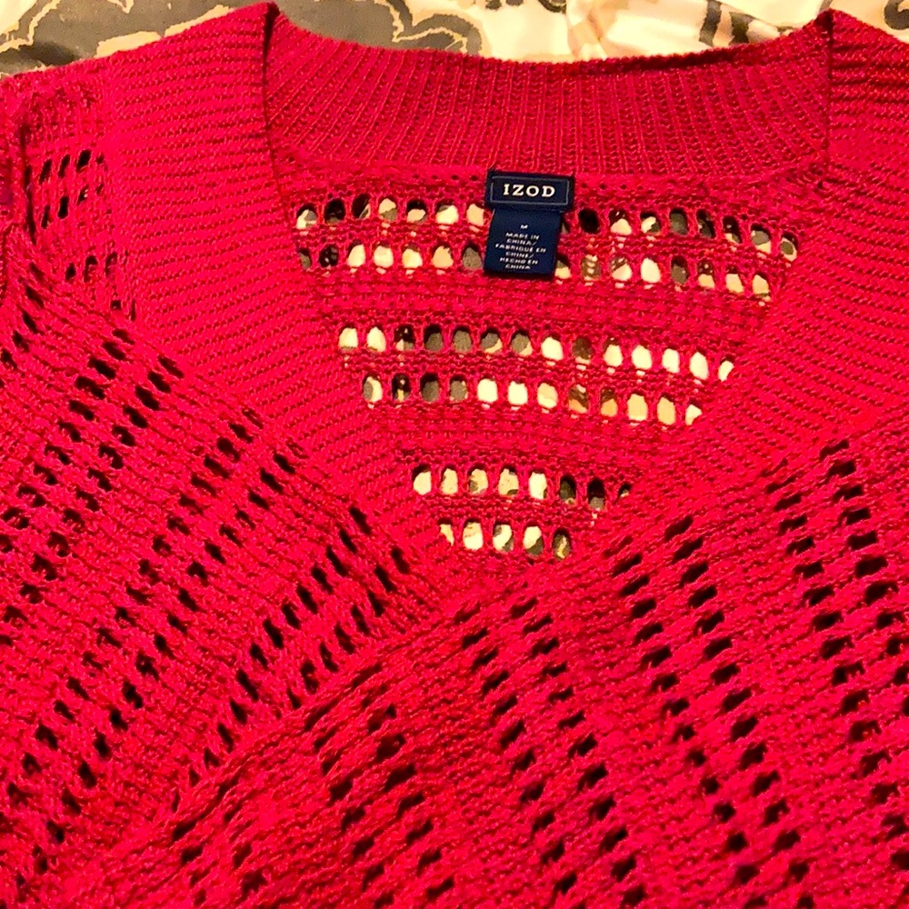 Hot pink IZOD sweater, size medium. Worn once and still like brand new.